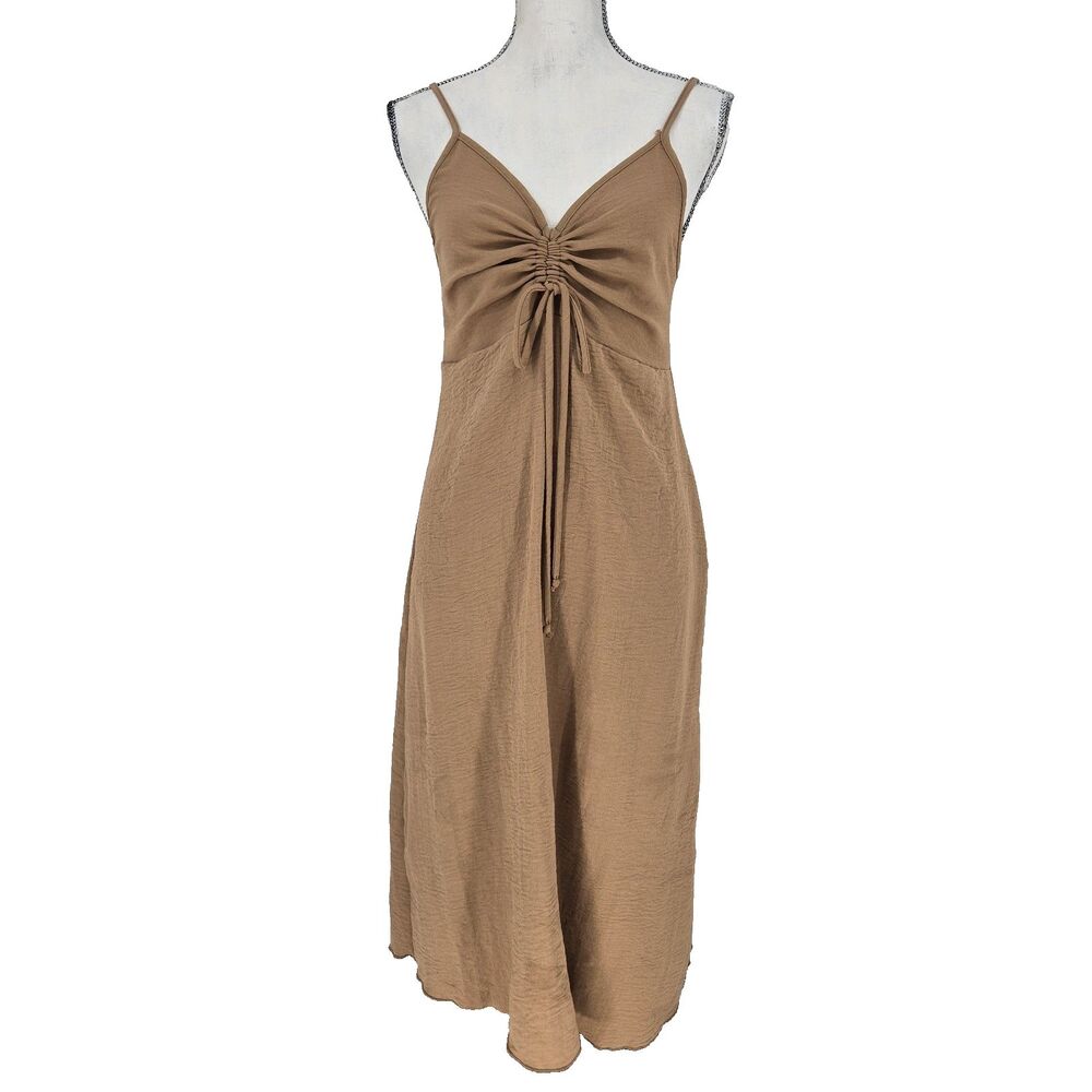 See You Monday Brown Summer Dress Midi Medium